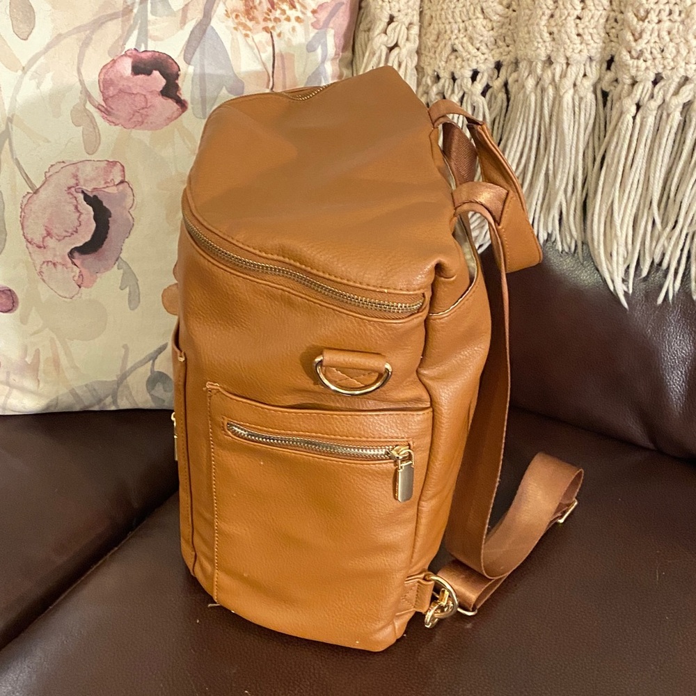 Elegant Tan Backpack for Women great for travel or every day use - Picture 3 of 12